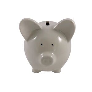 🌟Ceramic Piggy Bank Ivory/White NWOT